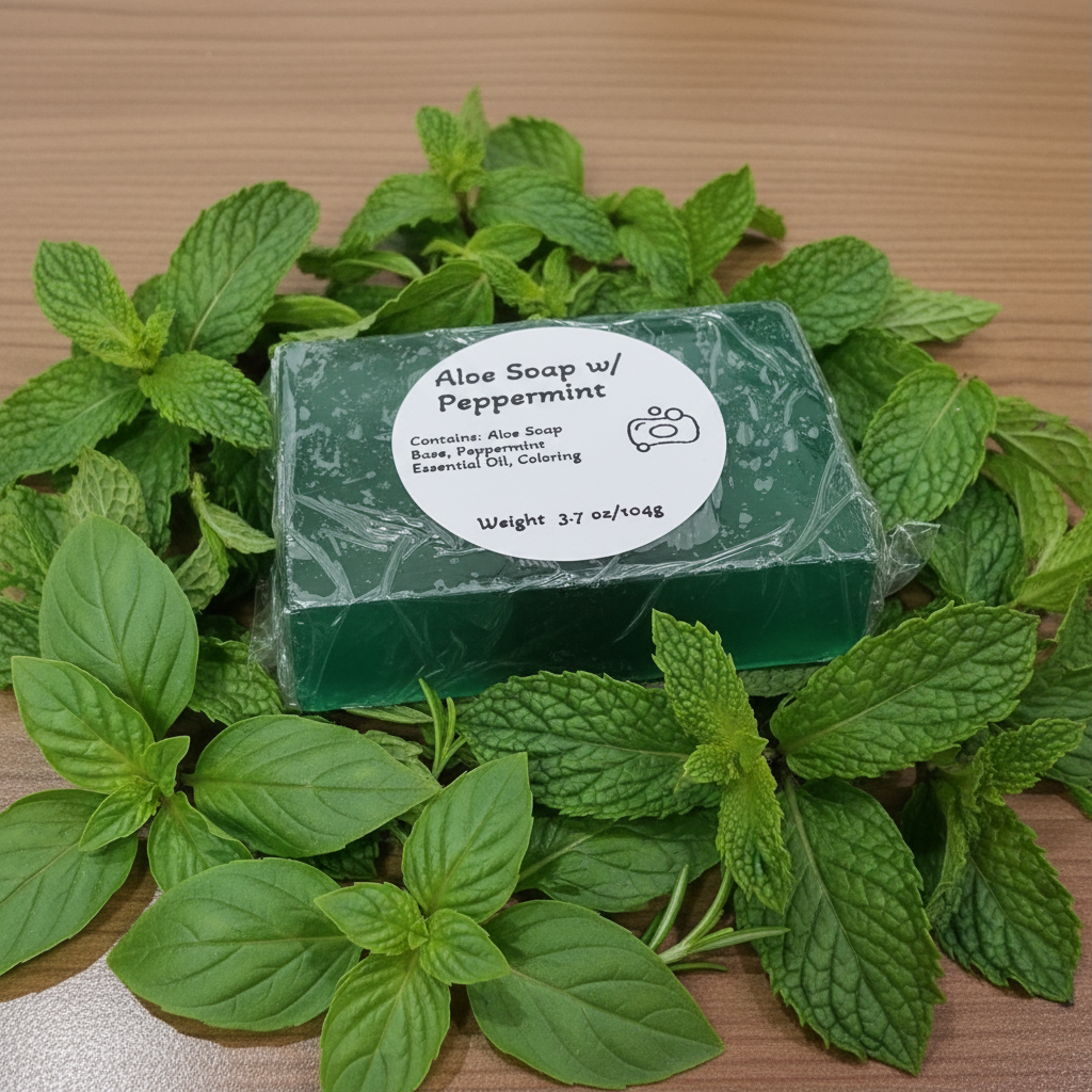 Aloe Peppermint Soap - Greenery