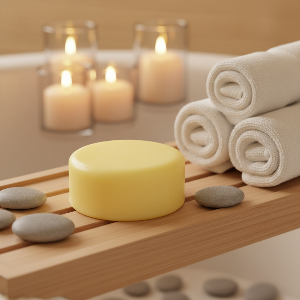 Citrus Lotion Bar in spa setting